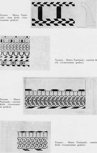 TAV. LXVII Taranto - Museo Nazionale: sima fittile (ricostruzione grafica).