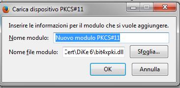 Una volta selezionato il file bit4xpki.