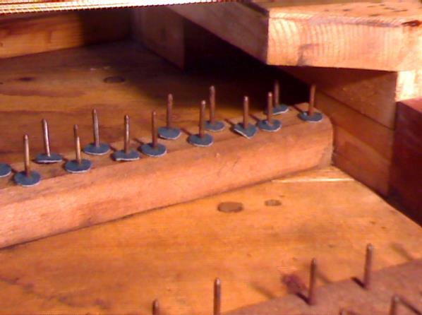 Spine simili si ritrovano fra la parete posteriore e l interno. Una cornicetta di legno, alta circa 2.8 cm, corre lungo tutto il perimetro dello strumento.