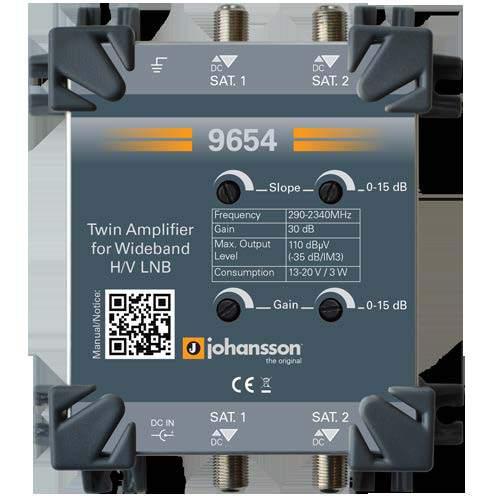 alimentazione esterna o ingresso / uscita Dimensioni mm 129 x 114 x 51 Amplificatore IF quattro polarità + DTT J9935 J9935 inputs 4