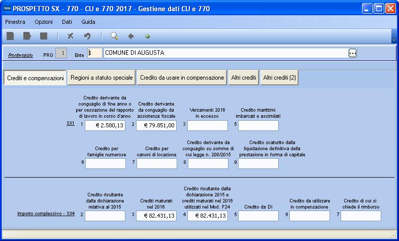 Inserire se movimentato campo 364 della CU Totale SX1-