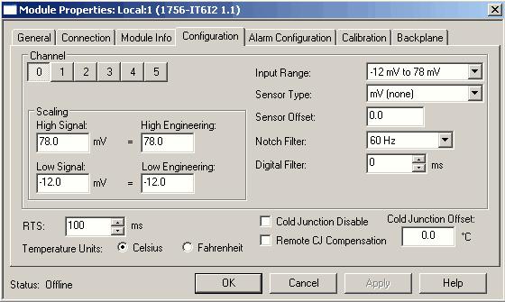 Capitolo 6 Moduli analogici per la misura della temperatura (1756-IR6I, 1756-IT6I e 1756-IT6I2) Se si collega un sensore CJS tramite una morsettiera RTB, il modulo deve essere configurato come