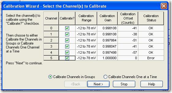 Capitolo 11 Calibrazione dei moduli I/O analogici ControlLogix 7. Impostare i canali da calibrare. SUGGERIMENTO È possibile scegliere se calibrare gruppi di canali o un canale alla volta.
