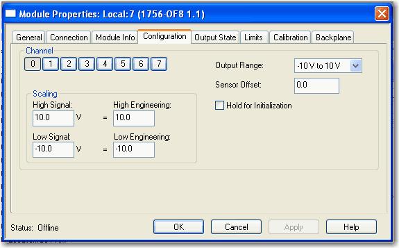 Calibrazione dei moduli I/O analogici ControlLogix Capitolo 11 2. Visualizzare la scheda Configuration nella finestra di dialogo Module Properties. 3.