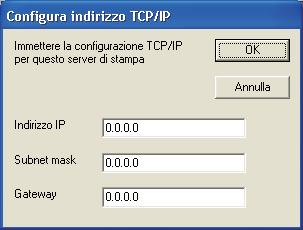 d Scegliere l'opzione desiderata e seguire le istruzioni visualizzate sullo schermo. Se si seleziona Stampante di rete Peer-to-Peer Brother, appare la seguente schermata.