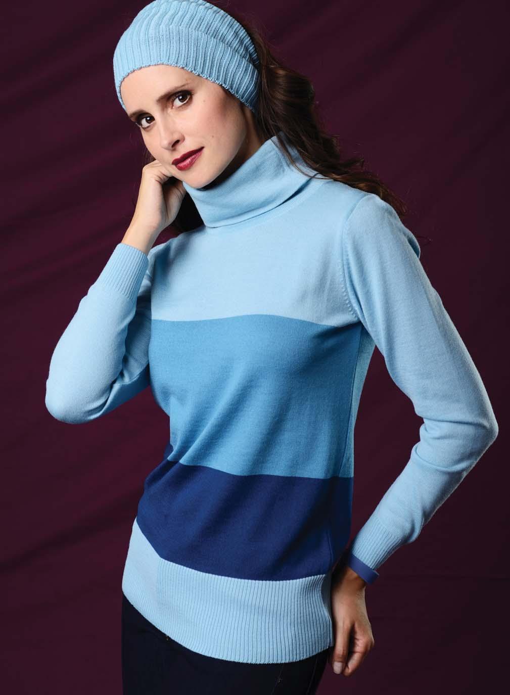 CARDIGAN MAGLIA COSTANZA FLAMINIA Toni azzurri (cod. 645) Giocano sulle sfumature i modelli sporty-chic ideali per tutte le occasioni informali.