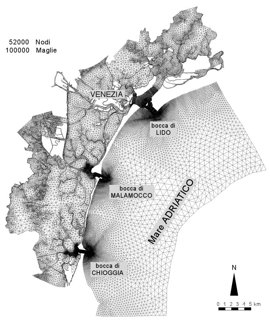 2 Figura 1 reticolo di calcolo della Laguna di Venezia e