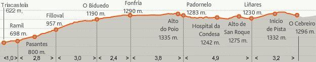 Dall'ostello posto a quota 1296m sale ancora fino al punto masmo a 1370 nelle vicinanze del Teso da Cruz e monte Area.