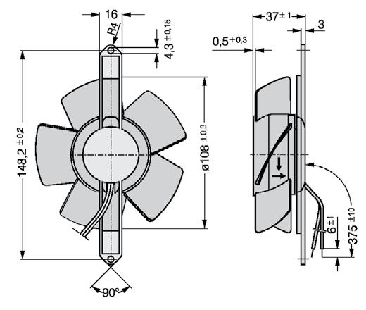 Ventilatori assiali compatti Serie PAPST Modello V/HZ W C