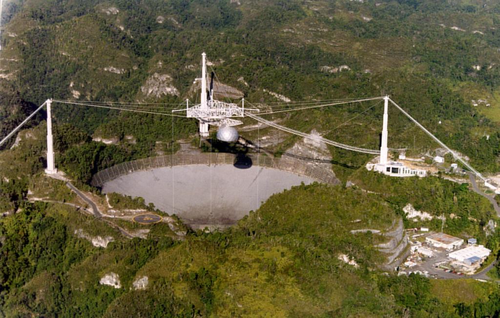 Il radiotelescopio di Arecibo courtesy of the NAIC - Arecibo Observatory, a facility of the NSF Si tratta del più largo radiotelescopio esistente installato nel 1963 a Puerto Rico dalla National