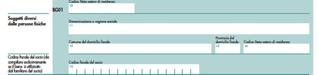 Nel caso di ente collettivo, devono essere riportati il codice fiscale, la denominazione, il comune del domicilio fiscale o lo stato estero di residenza; informazioni alternative in merito all