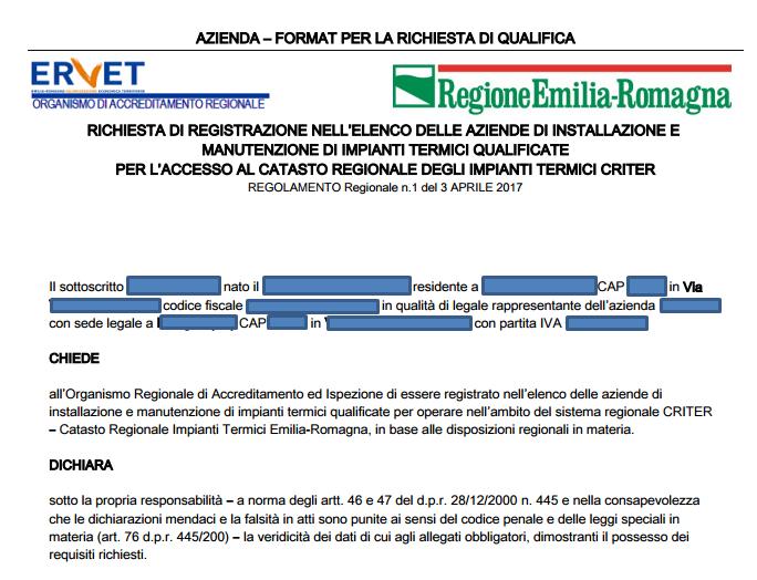 Figura 9 Per completare la registrazione al sistema CRITER seguire i seguenti punti: 1.