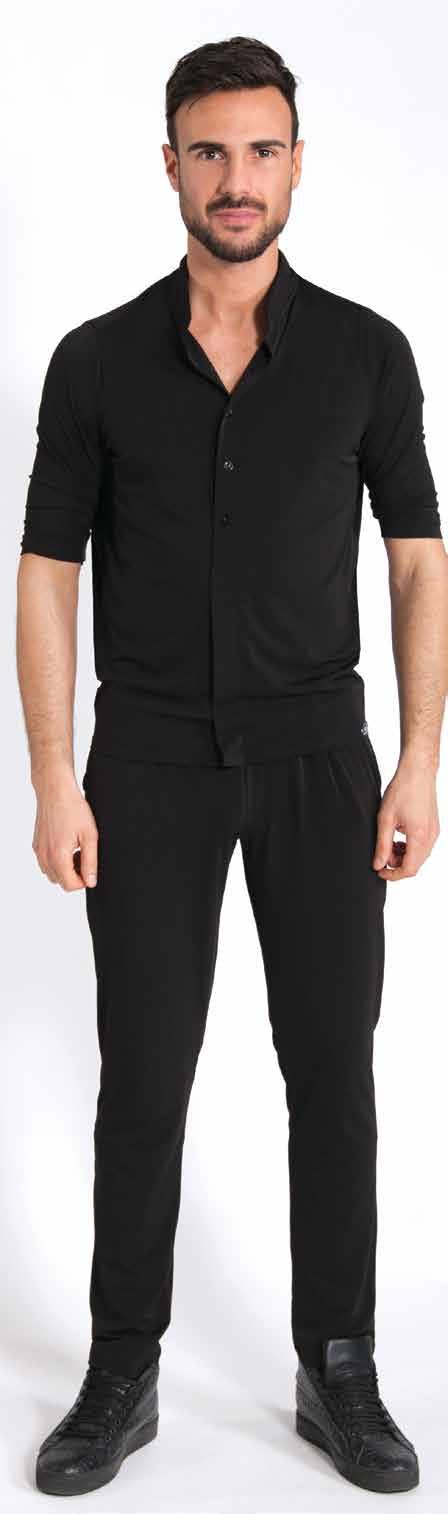 pantalone unisex in jersey con tasche laterali e taschino posteriore
