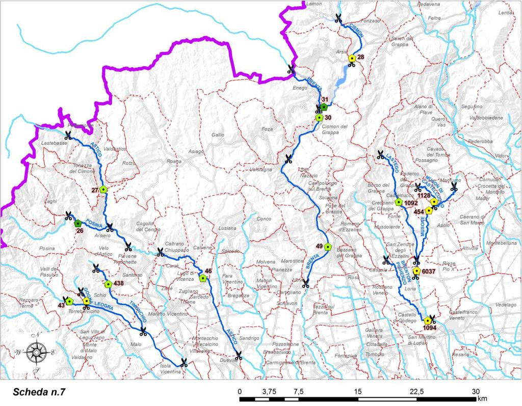 2.7. Scheda 7 Bacino del fiume Brenta territorio montano minimo media massimo ph microbiologica Elet.