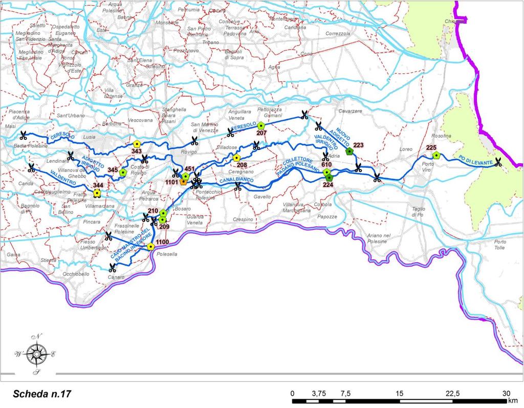 2.17. Scheda 17 - Bacino dei fiumi Fissero Tartaro Canal Bianco territorio centro orientale minimo media massimo ph microbiologica Elet.
