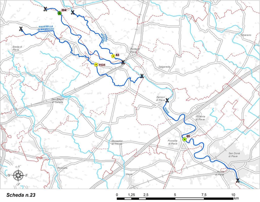 2.23. Scheda 23 - Bacino del fiume Piave territorio medio-bassa pianura minimo media massimo ph microbiologica Elet.