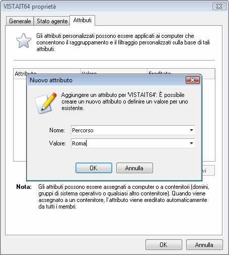 Schermata 64: Assegnazione attributi: Computer singolo 3. Dalla finestra di dialogo Proprietà, scheda > Attributi, fare clic su Aggiungi. 4.