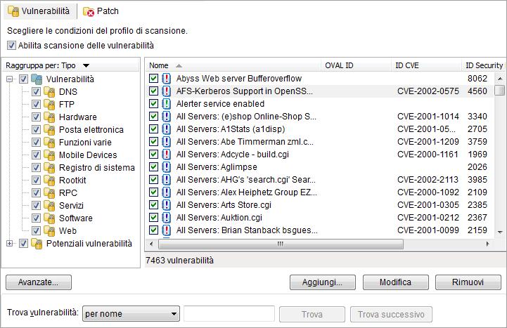 Schermata 164: Opzioni avanzate di vulnerabilità 7.