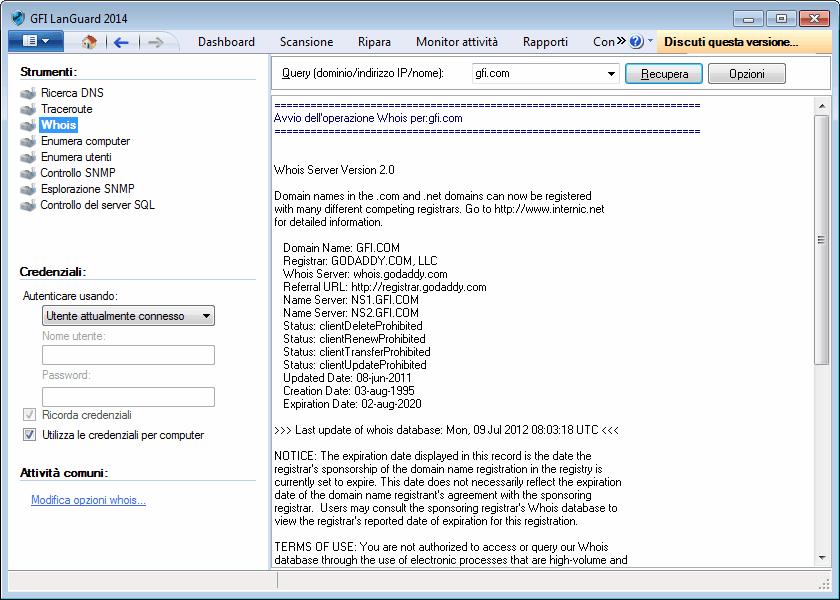 Tabella 87: Icone Traceroute Icona Descrizione Indica un hop avvenuto correttamente con parametri normali. Indica un hop avvenuto correttamente, ma che ha richiesto tempi più lunghi del previsto.