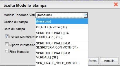 8. STAMPA DEL TABELLONE: cliccare sulla icona della stampante (sulla pulsantiera ci sono due icone con le stampanti; scegliere quella a destra, con la stampante grande "Stampa PDF del tabellone").