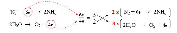 la specie che si riduce e quella che si ossida (rapporto tra elettroni acquistati e elettroni ceduti) Nell esempio sarà 6/4 = 3/2 che significa che per 3 elettroni acquistati nella semi.