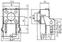 354-800 Pulsante micro (Tact switch) Circuito aperto in posizione di riposo Pressione di lavoro: circa 120 gr.