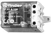 Caratteristiche di bobina: 230 V ca - 20 ma - 6250 Ω 388-2201 388-2202 388-2205 Relè a impulsi Finder 26.02 bipolare passo - passo Contatti: 2 N.O.