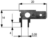 CONNETTORI FASTON Terminale Faston femmina in ottone 2,8 mm. Per maschi di spessore 0,5mm.- Sezione cavo: da 0,5 a 1mm² 672-5100 Terminale Faston maschio in ottone 2,8 x 0,5 mm.