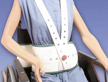 Contenzione cintura toracica per carrozzina Thorax belt for chair restraint Art. BCF4030 43 Il sistema di contenzione toracica impedisce il movimento del paziente seduto sulla carrozzina.