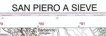 Titolo e Datum di una carta topografica Igm Il titolo della carta è indicato sul frontespizio ed in alto nel corpo della carta. E' univoco ed identifica la carta.