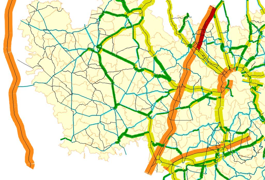 Traffico <500 veq/ph 500>Traffico>1000 veq/ph 1000>Traffico>2500 veq/ph 2500>Traffico>5000 veq/ph 5000>Traffico>7500 veq/ph 7500>Traffico>10000 veq/ph