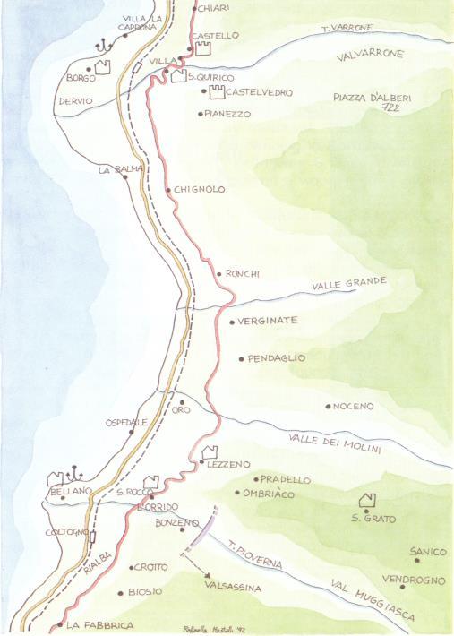 Si prosegue verso la Valle Masna e, attraversato il cosiddetto Bosco delle Streghe, si procede verso la Fabbrica.