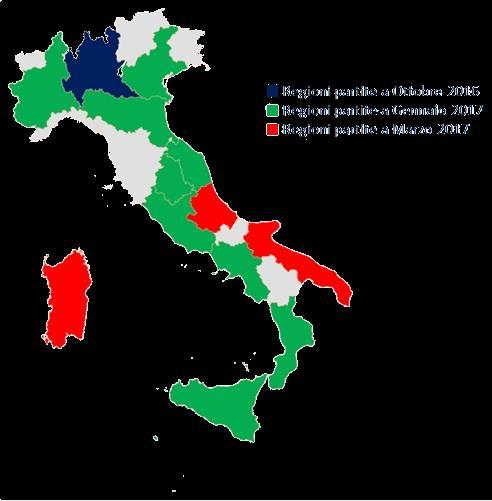 2016-17: il Progetto in tutta Italia - Gennaio-Marzo Regione Istituti raggiunti Studenti coinvolti Abruzzo 1 80 Calabria 2 290 Campania 1 400 Emilia Romagna 4 400 Lazio 9 898