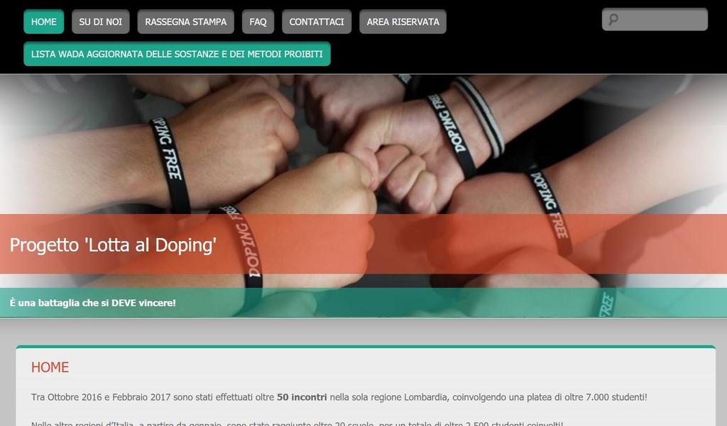 Il sito web Il sito www.lottaaldoping.