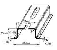 asole PR/3/PP/ZB Codice PR907 PR/3/PA Codice PR006 ASOLA 6,3 x 18 mm Profilato a norma IEC 60715/TH35 15 in acciaio zincato bianco sistema SENDZMIR con asole PR/3/PA/ZB Codice PR906 Supporto per