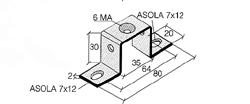 Interasse di fissaggio con vite 6 MA da 60 a 70 mm DESCRIZIONE SIGLA/CODICE SCHEMI Staffa