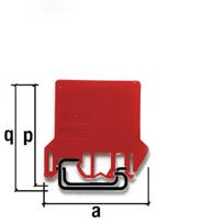 Diaframmi separatori DFUDFHDFP In poliammide nel colore rosso, spessore 1,5 mm, da collocarsi a separazione degli elementi sulla morsettiera per consentire una facile individuazione di taluni