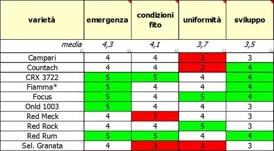 CIPOLLE ROSSE - Caratteristiche vegetative delle piante varietà sanità del bulbo consistenza colore vestitura integrità colletto Caratteristiche dei bulbi media 4,1 3,7 3,9 3,5 3,2 3,9 Campari 4 3 3