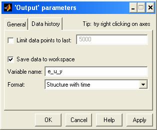 simulazione Save Data to workspace salvataggio delle variabili, come con to workspace.