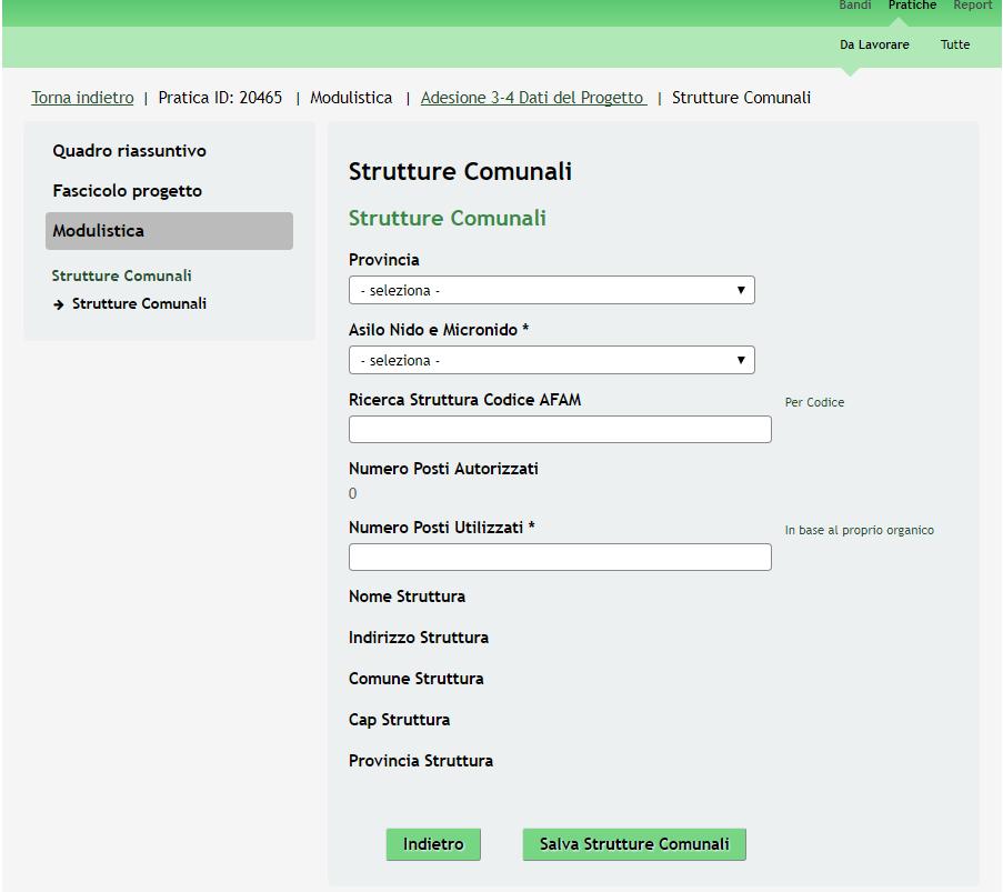 Figura 19 Modulo 3 Strutture comunali