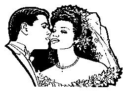 Vedo uno sposo che bacia la sposa.