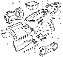 - TAV. D - Carrozzeria posteriore 1 063.204.- - 1 Laterali dx + sx in coppia * 2 184.060.15 2 Vite M 6 x 20 3 063.171. 1 Maniglione 4 184.198.15 2 Vite M 6 x 14 5 063.153.