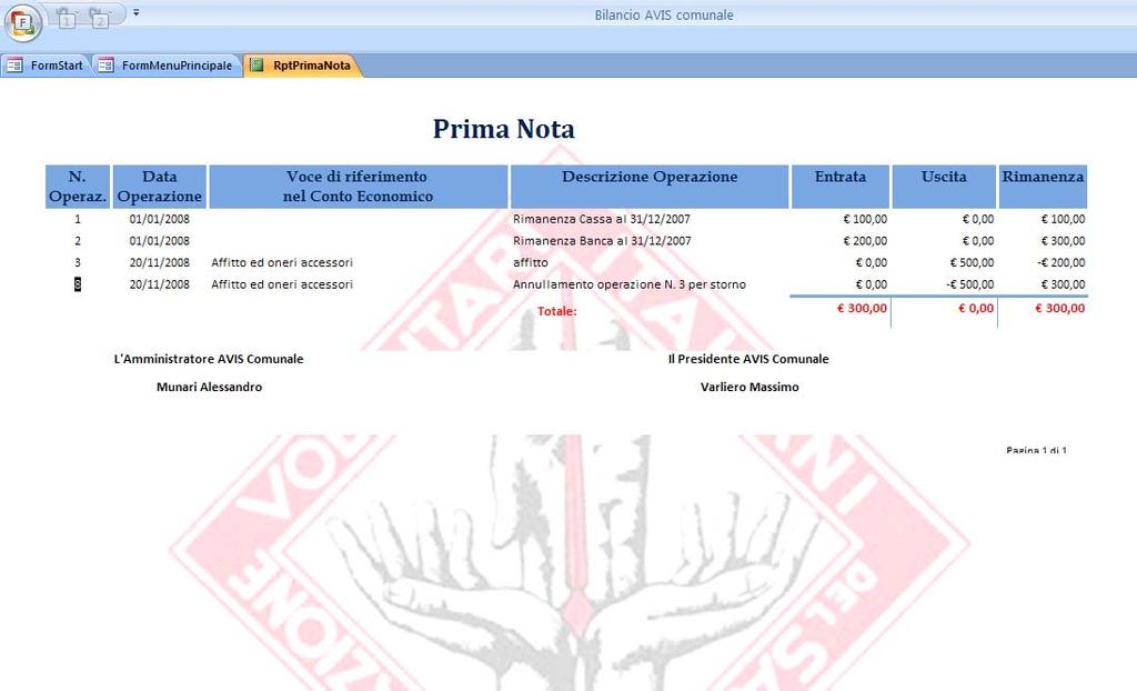 Reportistica di consultazione In Prima Nota troviamo l elenco delle operazioni contabilizzate.