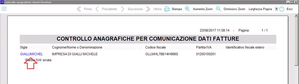 L'adempimento richiede come dati obbligatori: denominazione o nome e cognome (per persone fisiche); indirizzo; comune; nazione. NB.