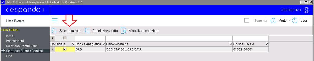 Ogni maschera va confermata cliccando sul