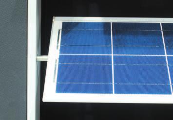 Il profilo METRA per frangisole fotovoltaico consente l applicazione di pannelli fotovoltaici laminati, non intelaiati, con spessore fino a 8 mm, larghezza 350 mm e lunghezza personalizzabile a