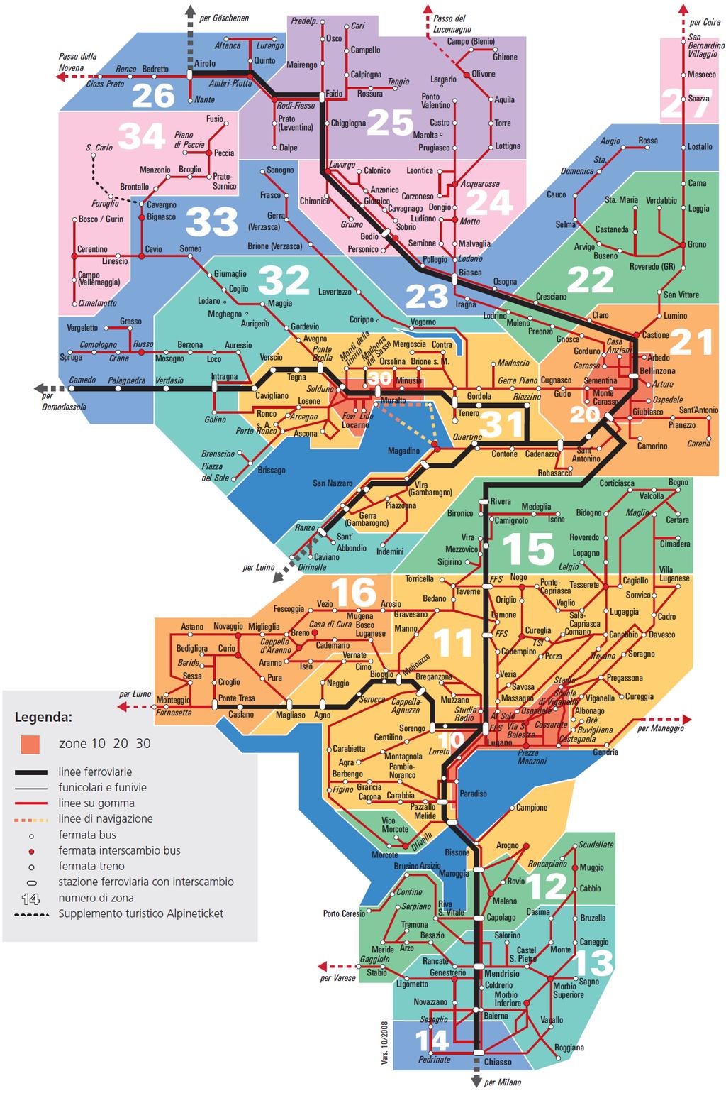 ALLEGATO B: Cartina zone Comunità tariffale Ticino e