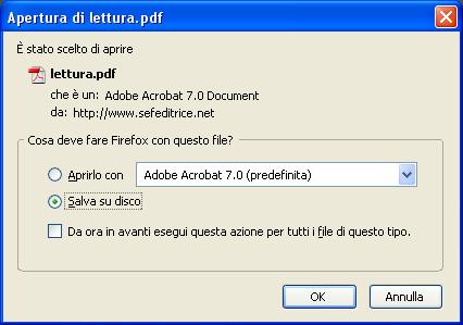 Una volta cliccato sul nome del file, scegliere l opzione Salva su disco e scegliere la cartella locale dove le bozze verranno salvate; se non si sceglie nessuna destinazione il sistema salva le