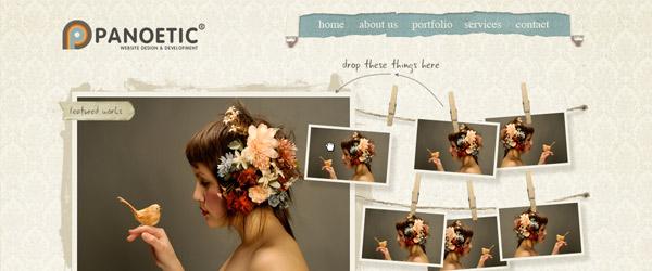 3. Panoetic Web layout Molto bello lo stile vintage, con un'ottimo utilizzo della texture in background e di alcuni gradevoli effetti come "lo