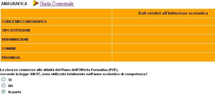 Descrizione delle singole schede Anagrafica È la prima sezione del questionario ed è composta di un unica scheda: Anagrafica.